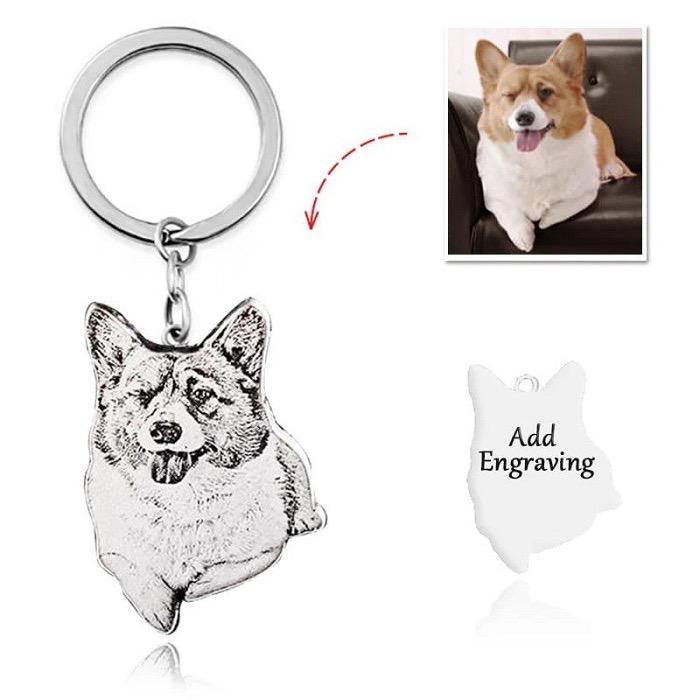 Personalisierter Schlüsselanhänger von deinem Haustier mit Wunschbild, handgefertigt aus Sterling Silber - Welt der Fellnasen